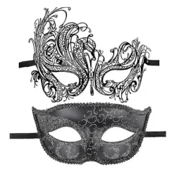 Par Venetiansk Maskerade Udsøgt Rhinestone Maske Fest Hul Sexet Maske Sort Haoyi