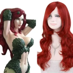 Paris_Peruker COS Batman Poison Ivy Rød Paryk Krøllet Lang Cosplay Hverdags Hår Varmebestandig Syntetisk Fiber Paryk