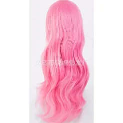 paryk Langt krøllet hår ender kostume cosplay paryk 70CM langt bølget hår sæt paryk Cos Anime paryk (Pink)