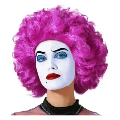 Paryk Dame Krøllet Kort Fuchsia