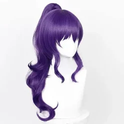 Paryk Syntetisk Hår Asahina Mafuyu Cosplay Parykker Spil Pjsk Cosplay 61cm Lang Mørkelilla Hestehale Paryk Varmebestandigt Hår