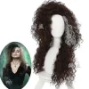 Paryk til Bellatrix Lestrange, Lang Brun Blandet Bølget, Varmebestandig Cosplay Kostume Paryk + Parykhætte-FM-