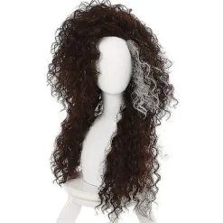 Paryk til Bellatrix Lestrange, Lang Brun Blandet Bølget, Varmebestandig Cosplay Kostume Paryk + Parykhætte-FM-