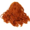 Paryk Varmebestandig Soft Touch Alsidig Orange Krøllet Paryk med Air Bangs til Halloween Koncerter Temafester Bryllupper Datoer