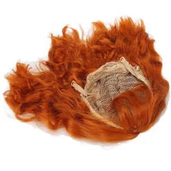 Paryk Varmebestandig Soft Touch Alsidig Orange Krøllet Paryk med Air Bangs til Halloween Koncerter Temafester Bryllupper Datoer