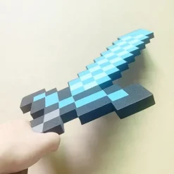Perfekt Minecraft diamant sværd animationsrekvisit sværd legetøjsmodel 1 stk - Perfekt Blå
