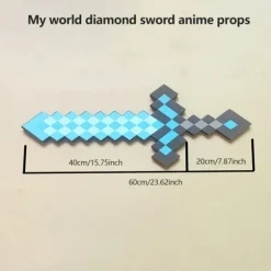 Perfekt Minecraft diamant sværd animationsrekvisit sværd legetøjsmodel 1 stk - Perfekt Blå