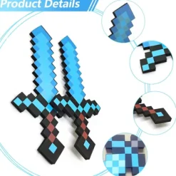 Perfekt Minecraft diamant sværd animationsrekvisit sværd legetøjsmodel 1 stk - Perfekt Blå
