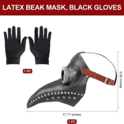 Pestlægemaske Halloween Fuglemaske Retro Nitte Steampunk Latexmaske