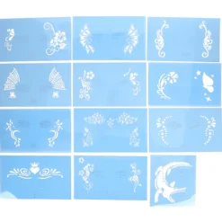PET Ansigtmalingsskabelon Genanvendelige Ansigtsmalingsstencils til Halloween Julefest