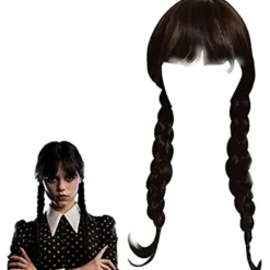 Pige Addams Family Kostumeparyk Wednesday Addams Paryk-FD13-,CJY black