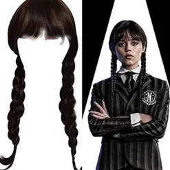 Pige Addams Family Kostumeparyk Wednesday Addams Paryk-FD13-,CJY black