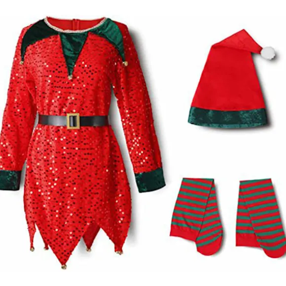 Pige Dreng Jul Elg Fancy Dress Xmas Party Cosplay Tøj zy red 130cm