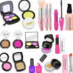Pigelegetøj Makeupsæt Udklædningslegesæt med Makeuptaske til Fødselsdag og Jul til Børn i alderen 3-12 år. BJ1360 rose red