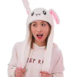 Pikachu Hat Kaninøre Bevægende Hoppende Hat Sjov Kanin Plys Hat Hætte V1