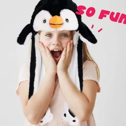 Pinguin Plys Hat Med Bevægelige Ører, Hoppe Op, Slående Hat, Julefest Cosplay Gave