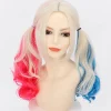 ##/Pink blå dobbelt hestehale kvindekosplay paryk##/