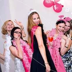 Pink fjer-tørklæde hjertebriller sæt maskeradefest dame udklædning Halloween cosplay Pink One size fits all