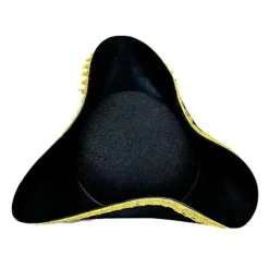 Pirat hat med guldkant til Halloween sceneoptrædener, Captain Jack hat
