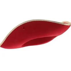 Pirat Hat til Mænd Autentisk Bukkehat til Sceneoptrædener Rød Tricorn 1-pakke (LGL) Red 36.00X31.00X10.00CM
