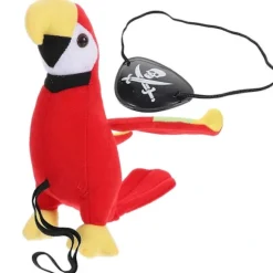 Piratfugl Rekvisit Papegøje til Piratrolle Voksen Pirattilbehør Sceneoptrædener Plys Materiale 1 Sæt
