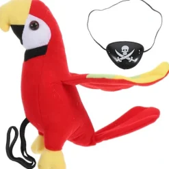 Piratfugl Rekvisit Papegøje til Piratrolle Voksen Pirattilbehør Sceneoptrædener Plys Materiale 1 Sæt