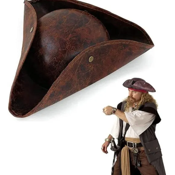 Pirathat til voksne, Halloween-hatte til voksne i kolonialstil, Tricorn-hat, egnet til Cherry-FF-
