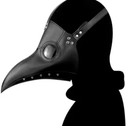 Plague Doctor Maske i Kunstlæder Steampunk Lang Fuglenæb Halloween Cosplay Party Kostume Sort Brown