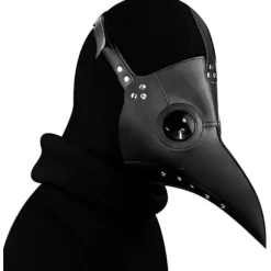Plague Doctor Maske i Kunstlæder Steampunk Lang Fuglenæb Halloween Cosplay Party Kostume Sort Brown