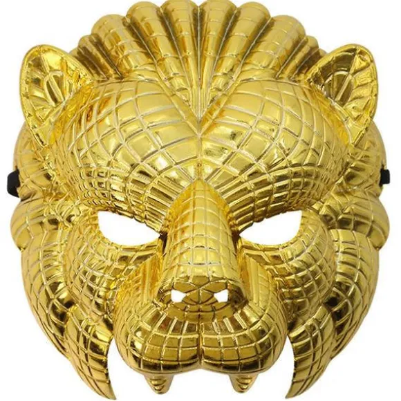 Plast Maskerade Maske Gylden Leopard/Løve/Gris/Ugle Maske Festmaske Dyremaske Halloween Udklædning Rekvisitter til Kvinder Mænd lio