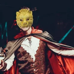 Plast Maskerade Maske Gylden Leopard/Løve/Gris/Ugle Maske Festmaske Dyremaske Halloween Udklædning Rekvisitter til Kvinder Mænd lio
