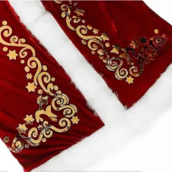 Plus Size Deluxe Fløjl Voksne Julekostume Cosplay Par Julemandstøj Fancy Kjole Juleuniform Sæt Til Mænd Kvinder, CJY Red Women XXL