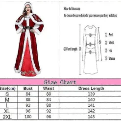 Plus Size Deluxe Fløjl Voksne Julekostume Cosplay Par Julemandstøj Fancy Kjole Juleuniform Sæt Til Mænd Kvinder, CJY Red Women XXL
