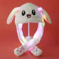 Plush Kaninørehat med Bevægelige Ører - Sød og Blød Kaninhat til Piger luminous stitch hat