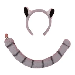 Plush Lemur Ørehovedbånd Lolita Hovedbånd Lang Hale Pels Hårbånd