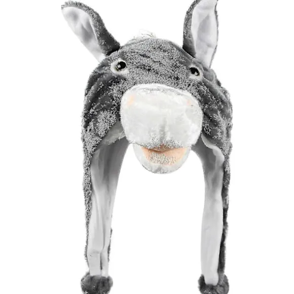 Plush Sjove Dyrehatte En Størrelse Kasket Polyester Med Fleeceforing God Premium (FMY) Donkey Small-Large