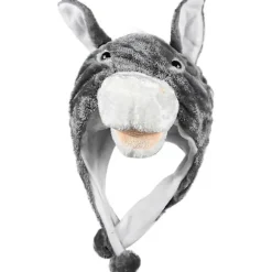 Plush Sjove Dyrehatte En Størrelse Kasket Polyester Med Fleeceforing God Premium (FMY) Donkey Small-Large
