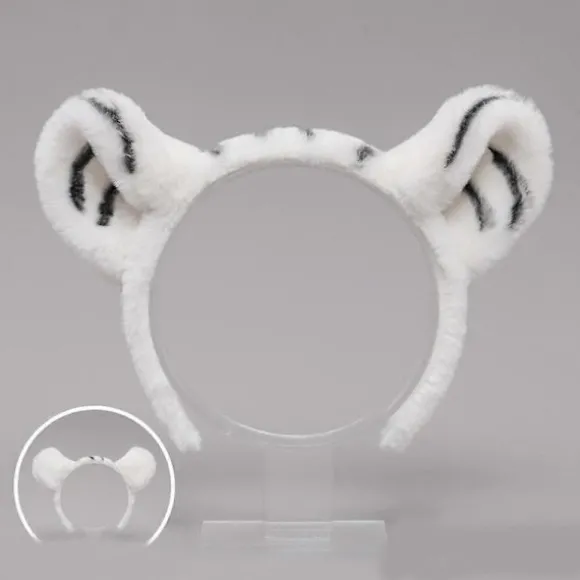 Plys Hårbøjle Tigerører Pandebånd Hale Sceneoptræden Hovedbeklædning Vask Ansigt Pandebånd Cosplay Hår Tilbehør White hair hoop