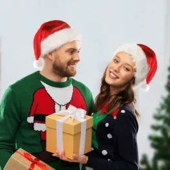 Plys Julepynt, LED-belyst Julehat, Julemandshat