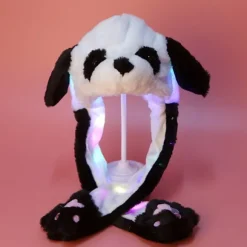 Plys og varm kaninhat med LED-lys, hoppende hue Headless Bear Hat