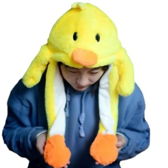 Plys og varm kaninhat med LED-lys, hoppende hue Headless Bear Hat