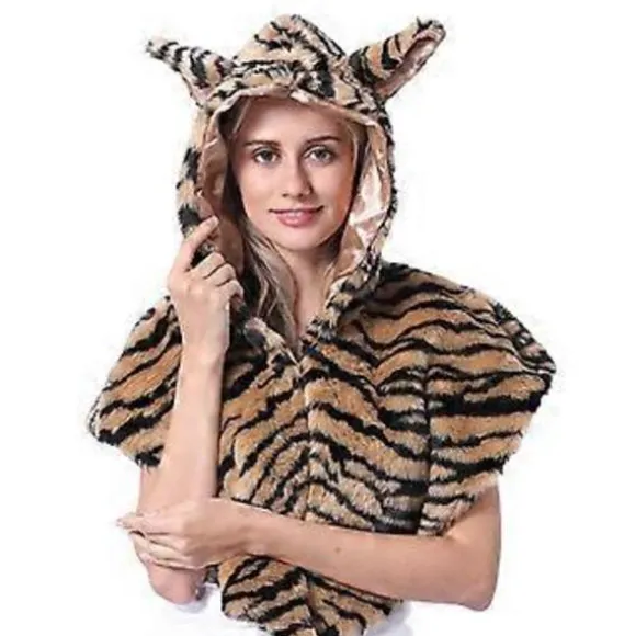 Plys Øre Hætte Kappe Hat til Vinter Udendørs Aktivitet Dejlig Pelsagtig Plys Hætte Kappe Øreklap Hat til Kvinder Mænd Unisex gul tiger (gul tiger)