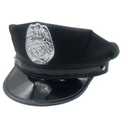 Politihat Voksen Politi Cosplay Hat Kaptajn Hat Officer Hat Tilbehør Sceneoptræden Militærhatte Halloweenfest