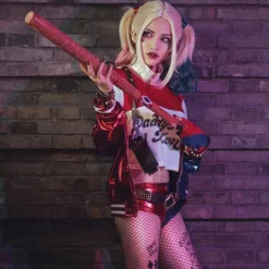 Polyester Harley Quinn Paryk (voksen) (FMY)
