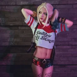 Polyester Harley Quinn Paryk (voksen) (FMY)