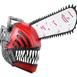 (pow yeah!) Anime Chainsaw Man Cosplay Horror Latex Maske Halloween Blodig Pochita Denji Skræmmende Hjelm Hovedbeklædning Maskeradefest Kostume Rekvisitter | Fyndiq