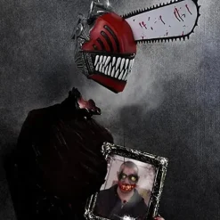 (pow yeah!) Anime Chainsaw Man Cosplay Horror Latex Maske Halloween Blodig Pochita Denji Skræmmende Hjelm Hovedbeklædning Maskeradefest Kostume Rekvisitter | Fyndiq