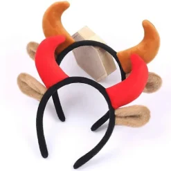 (pow yeah!) Plys Ko Ører og Horn Hårbøjle Sjovt Dyr Cosplay Party Kostume Hårdiadem