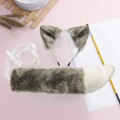 (Pow yeah!) Voksen Børn Simulering Plys Ulveører Pandebånd Bandana Med Lang Hale Sæt Anime Cosplay Kostume Rekvisitter Halloween Maskerade - Perfekt | Fyndiq
