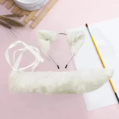 (Pow yeah!) Voksen Børn Simulering Plys Ulveører Pandebånd Bandana Med Lang Hale Sæt Anime Cosplay Kostume Rekvisitter Halloween Maskerade - Perfekt | Fyndiq